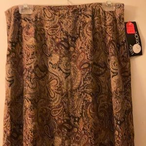 First Option Vintage Womens Beige and Brown Maxi Skirt